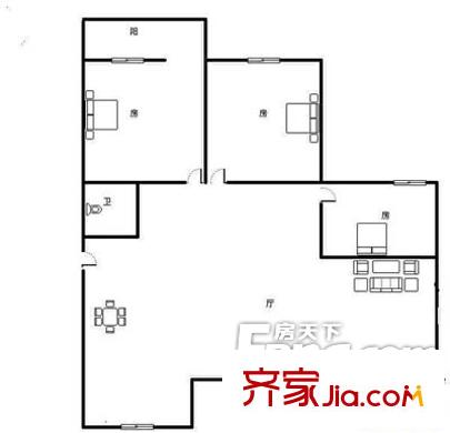 在水一方 3室 戶型圖
