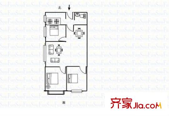 幼師單位宿舍 3室 戶型圖