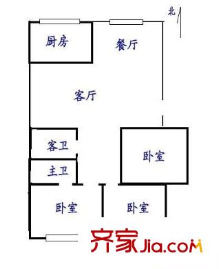 烏山新村 3室 戶型圖