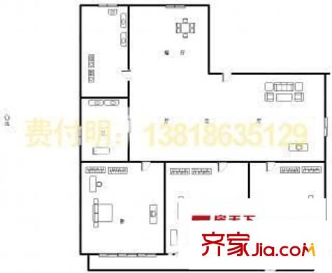 天成公寓 3室 戶型圖