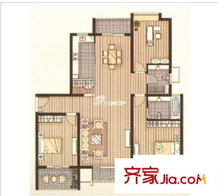 天城小區(qū) 3室 戶型圖