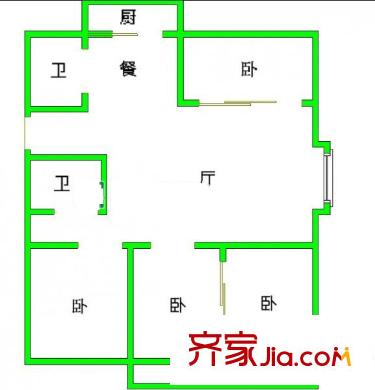 土地局單位宿舍 4室 戶型圖