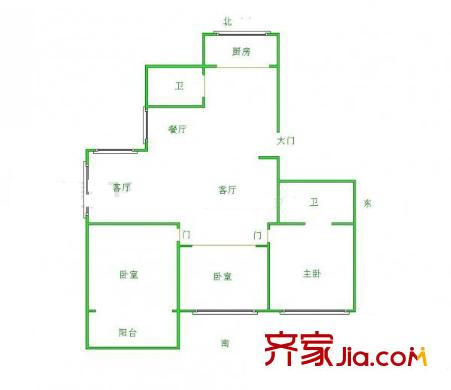 新港里新村 3室戶型圖