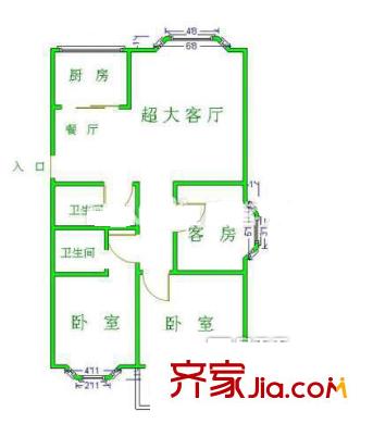 怡景小區(qū) 3室 戶型圖