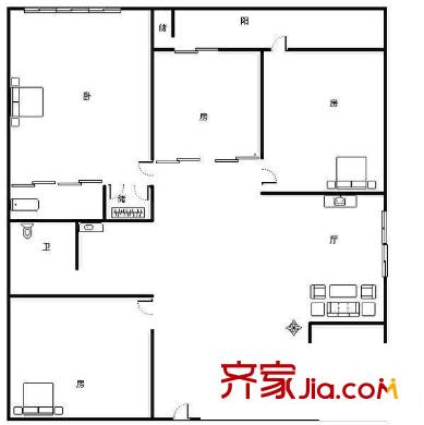 實達(dá)新苑 4室 戶型圖