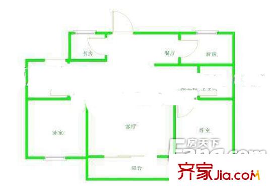 省科協(xié)宿舍（湖濱路） 3室 戶型圖