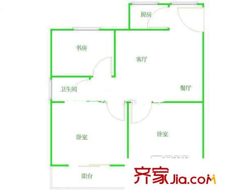 山水公寓 3室 戶型圖
