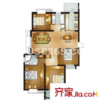 樹湯路皮具宿舍戶型圖皮具宿舍（樹湯路） 3室 戶型圖 3室2廳1衛(wèi)1廚