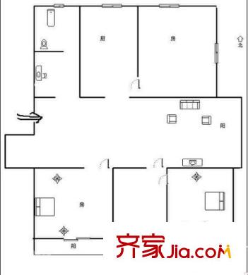 省立醫(yī)院宿舍 4室 戶型圖