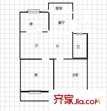 廈門航空宿舍 3室 戶型圖