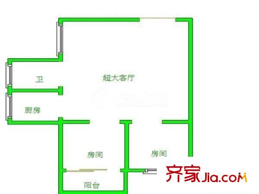 廈門航空宿舍 2室 戶型圖