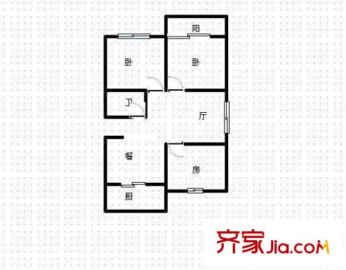 廈門航空宿舍 3室 戶型圖