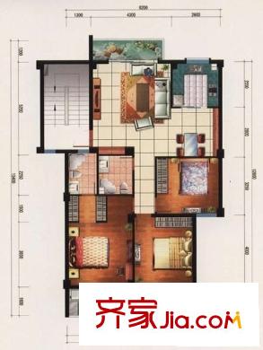 省機(jī)械設(shè)計院單位宿舍 3室 戶型圖