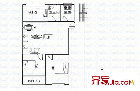 雙豐新村 3室 戶型圖
