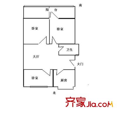 雙福新村 3室 戶型圖