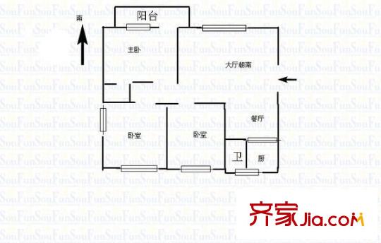 融僑花園一區(qū) 3室 戶型圖