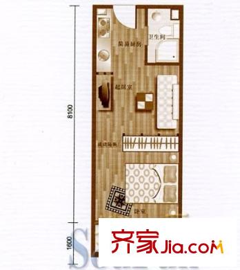 儒商樓 1室 戶型圖