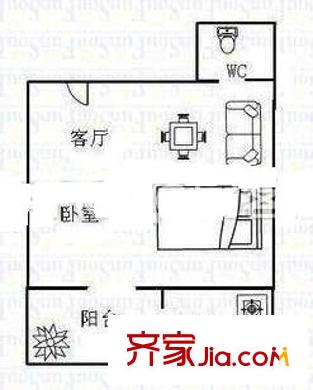 儒商樓 1室戶型圖