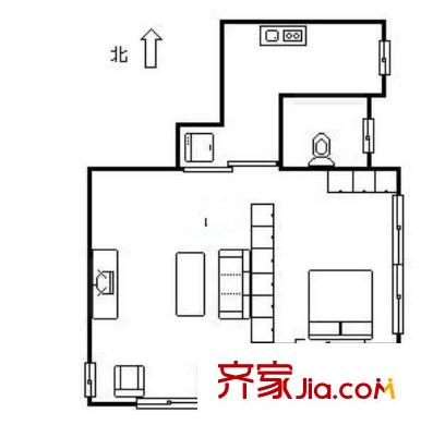 群升國際H區(qū) 1室戶型圖
