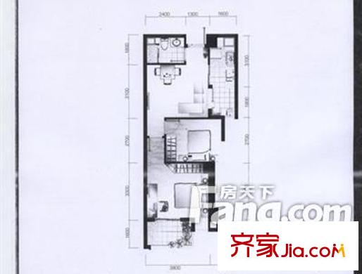 群升國際H區(qū) 2室戶型圖