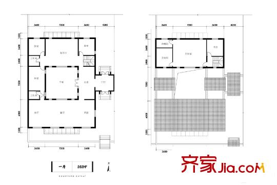 易郡三期四合院户型图 5室3厅3卫1厨