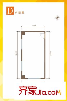 首开・中晟广场D户型 1室1厅1卫1厨