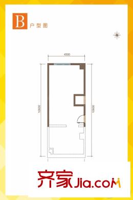 首开・中晟广场B户型 1室1厅1卫1厨