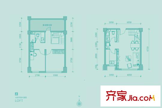空港国际L-D户型 2室2厅2卫1厨