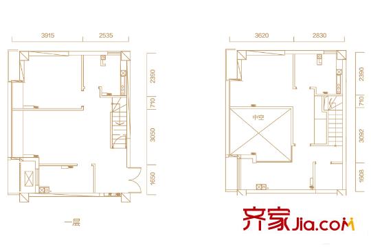 ID CITY艾迪城B户型 1室1厅1卫1厨