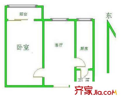 武圣西里户型图户型图 1室1厅1卫1厨