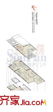 北京洋房戶型圖dp2C戶型 4室3廳2衛(wèi)1廚