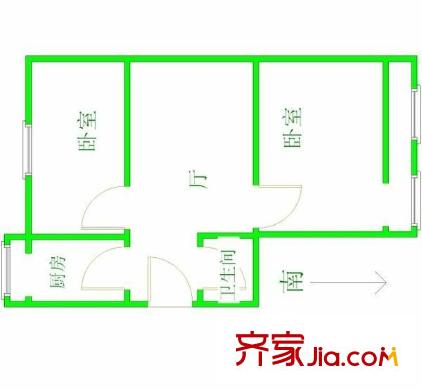 太平桥小区 2室 户型图