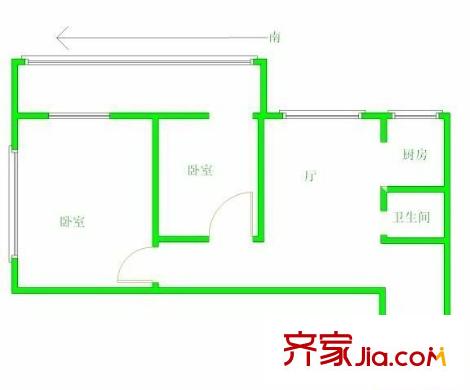 太平桥小区 2室 户型图