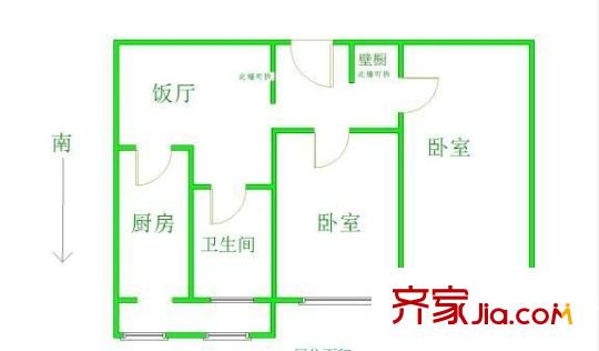 太平桥小区 2室 户型图