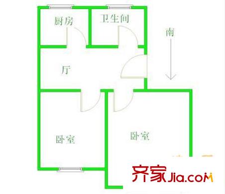 太平桥小区 2室 户型图