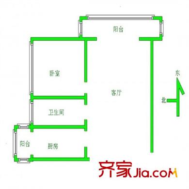 观音寺小区 1室 户型图