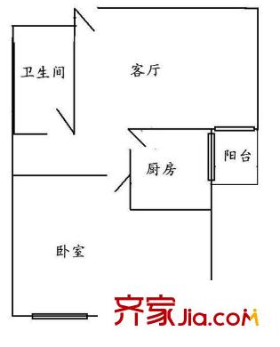 首开东都汇社区 1室 户型图