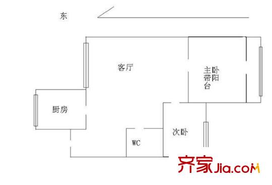 新华街三里户型图2室 户型图 2室1厅1卫1厨