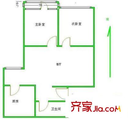 新华街五里户型图户型图 2室1厅1卫1厨