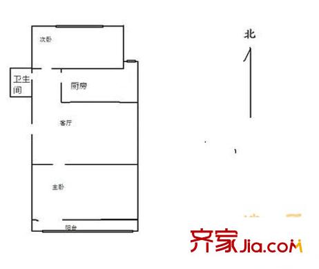 新华街三里户型图2室 户型图 2室1厅1卫1厨
