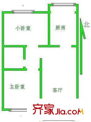 新华街三里户型图户型图 3室1厅1卫1厨