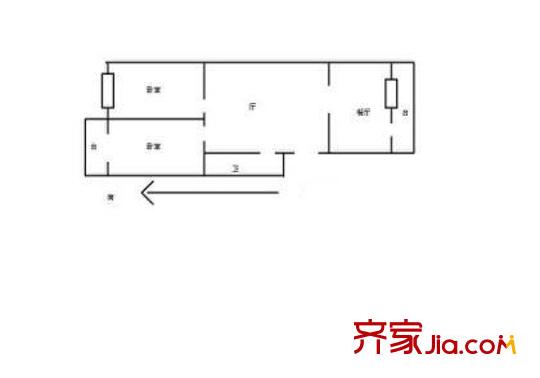 新华街三里户型图户型图 2室2厅1卫1厨