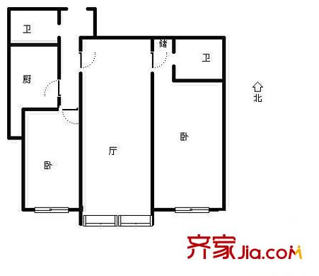 天通苑本五區(qū)戶型圖戶型圖 2室2廳2衛(wèi)1廚