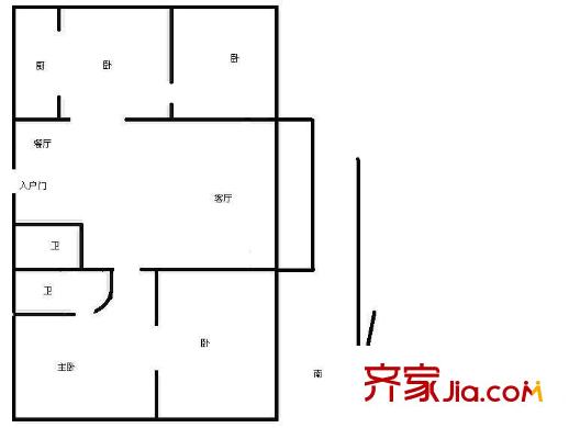 天通苑本五區(qū)戶型圖戶型圖 3室2廳2衛(wèi)1廚