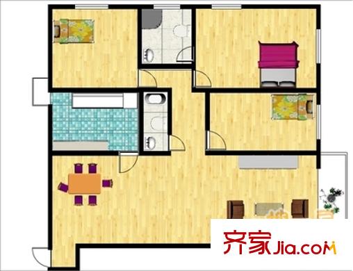 天通苑本三區(qū) 3室 戶型圖