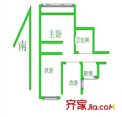 团河苑小区 3室 户型图