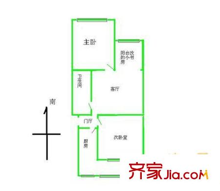团河苑小区户型图2室 户型图 2室1厅1卫1厨