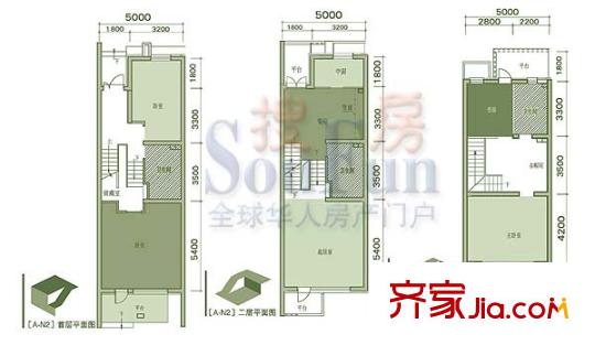 福提岛户型图A-N2户型 4室2厅3卫1厨