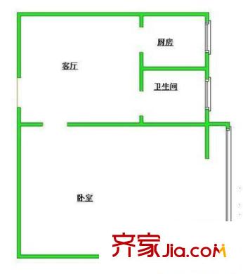 綠城風(fēng)景 1室 戶型圖