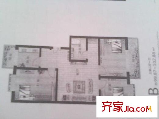 綠城風(fēng)景 3室 戶型圖
